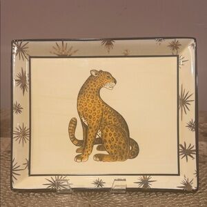 Anthropologie Penny Leopard Vanity Trinket Tray